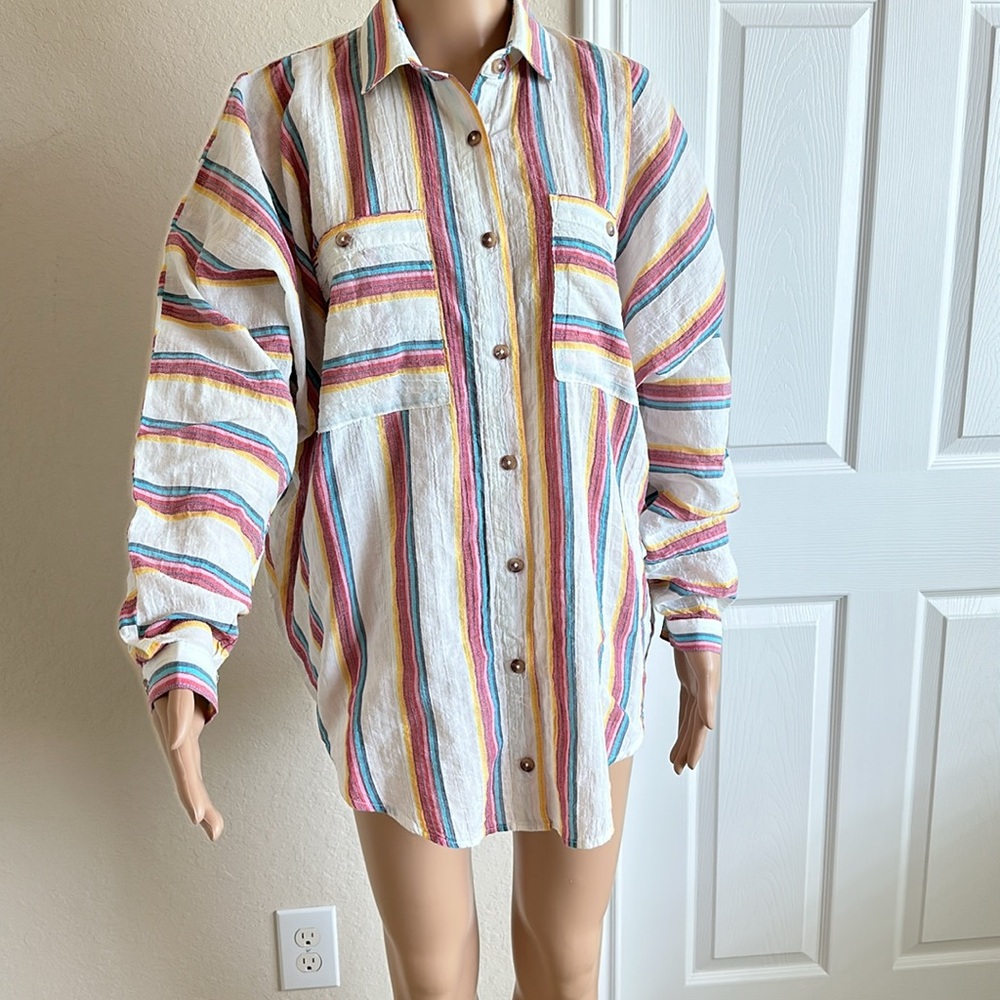 99% Cotton BDG Multicolor Striped women’s Shirt Size S/P